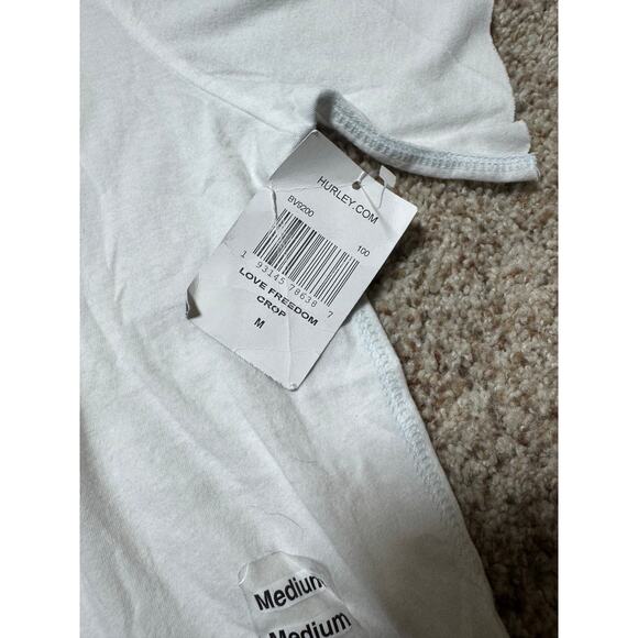 HURLEY short sleeve, slightly cropped, t- shirt, Women's Medium, Patriotic; NWT - Picture 9 of 12